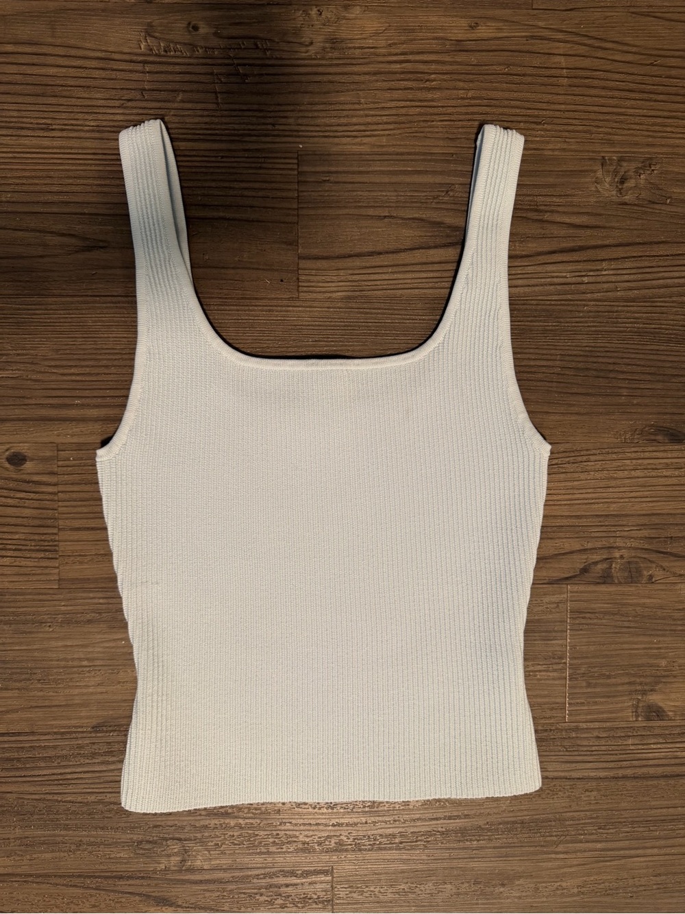 Aritzia Light Blue Ribbed Square-Neck Tank